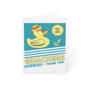 Bedankkaart voor cruisebemanning, Hide & Seek-eendontwerp, cruisesouvenir, bedankkaart voor reizen, kerstkaart, cruisebemanning bedankt