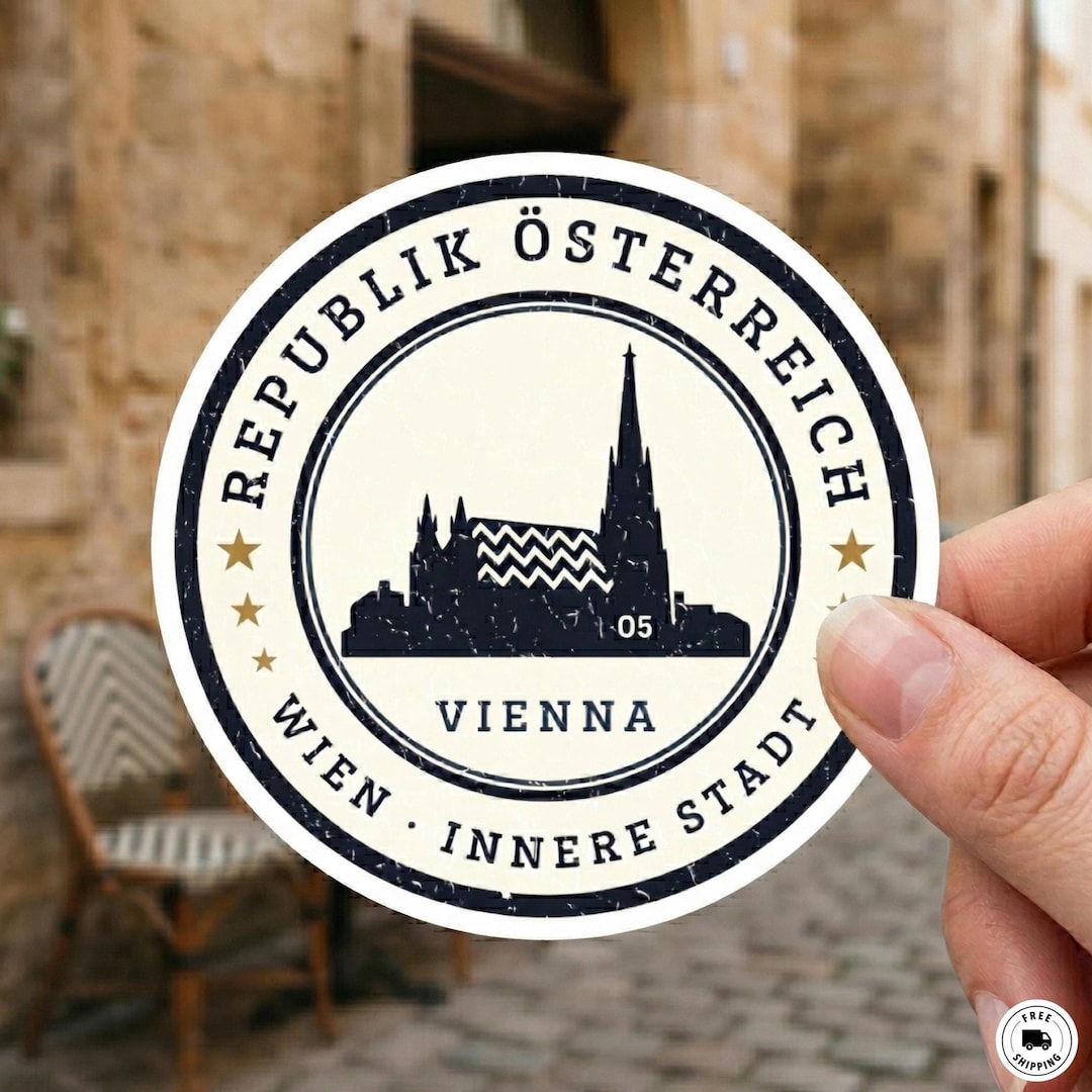 Sticker Wienna Vienna Austria Sticker - Passport Stamp Diecut With St. Stephens ...