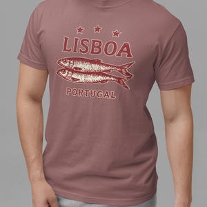 Koszulka z sardynkami z Lizbony i Portugalii | Koszulka podróżna Comfort Colors Vintage zdjęcie 4