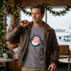 Pilot Santa Radar Christmas Tee | Aviation Holiday Gift