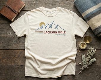 Jackson Hole Mountain Sunset T-Shirt | Retro Wyoming Tee