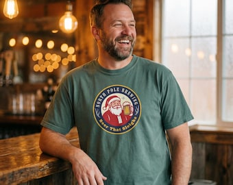 North Pole Brewing Santa Shirt | Holiday Beer Graphic Tee, Comfort Colors 1717