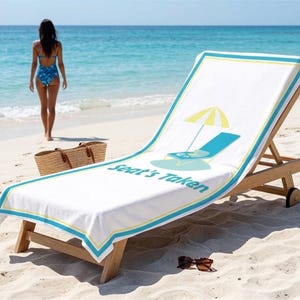 Seat's Taken Beach Towel, Funny Resort Accessory, Vacation Lounge Spot