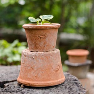 Handmade Terra Cotta Planter Set: Vintage Clay Pots with Drainage