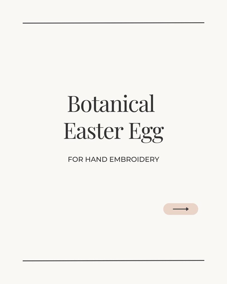 Minimalist Easter Egg Embroidery Pattern PDF | Botanical Floral Spring ...