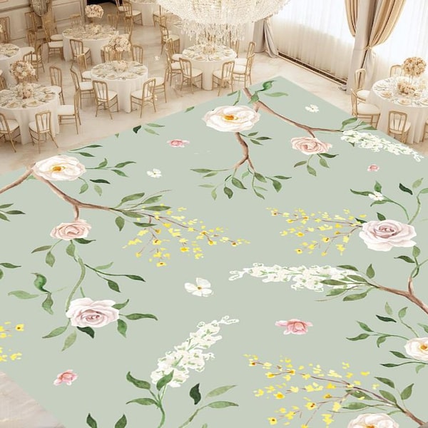 Custom dance floor | Vinyl dance floor decal | Wedding dance floor | Wedding Decor | Floral dance floor | Wedding design | Dance floor wrap