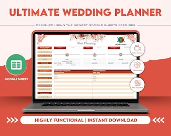 Ultieme bruiloftplanner: Google Spreadsheets-sjabloon (digitale download)
