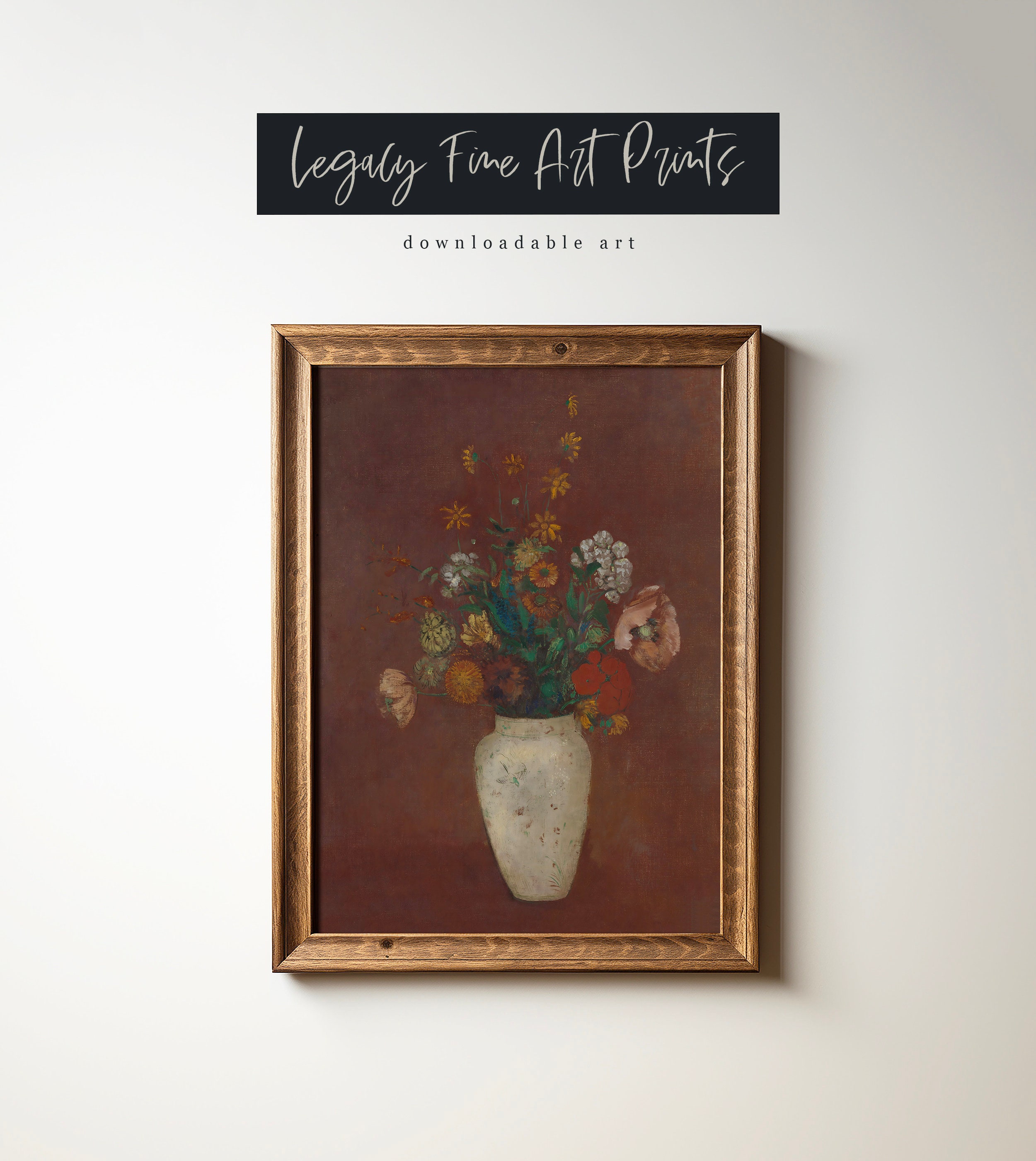 Cottage Core Decor Botanical Wall Art | Moody Wall Art | Neutral Floral ...