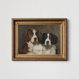 Vintage Dog Portrait Printable, Antique Pet Painting, Dog Lover Gift, Modern Farmhouse Wall Art, Cottagecore Decor