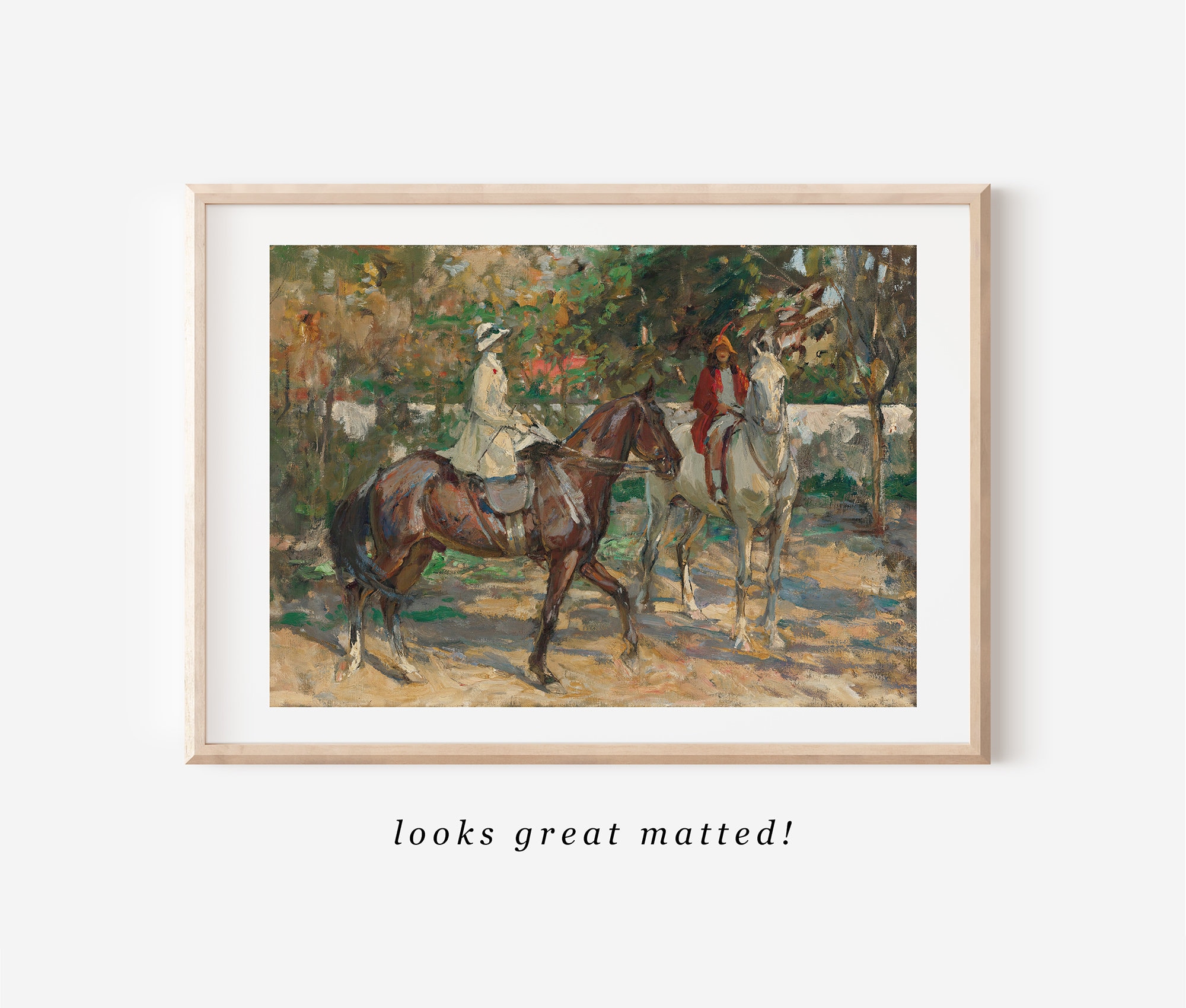 Vintage Horse Oil Painting Printable | Equestrian Wall Art Download ...