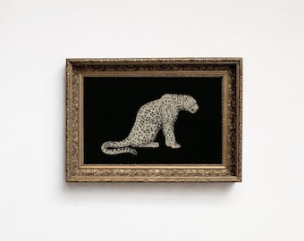 Moody Vintage Leopard Wall Art | Leopard Home Decor | Neutral Wall Fall Decor Printable Wall Art | Modern Farmhouse Digital Download