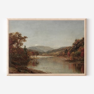 Fall Landscape Oil Painting | Vintage Farmhouse Autumn Wall Art | Printable Landscape Fall Wall Decor | Rustic Country Artwork