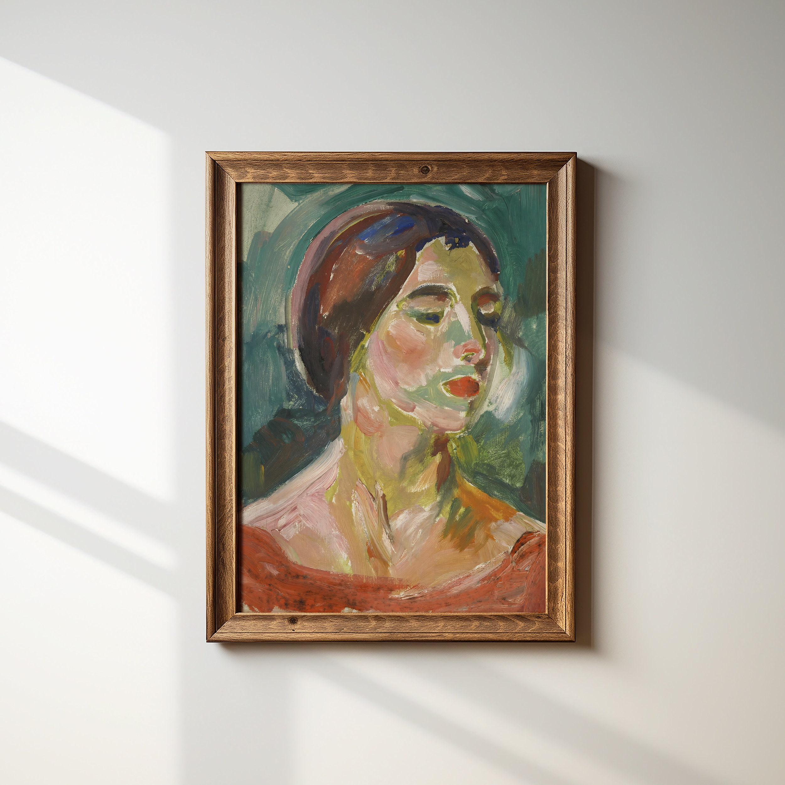 Abstract Woman Portrait Oil Painting | Moody Wall Art Downloadable ...