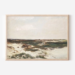 Vintage Painting Beach Print | Coastal Wall Art Ocean Prints | Neutral Seascape Print Downloadable Prints | Coastal Farmhouse