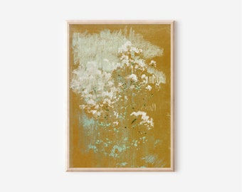 Antique Neutral Floral Painting | Tonal Botanical Oil Painting | Farmhouse Wall Decor | Digital Prints Downloadable Art