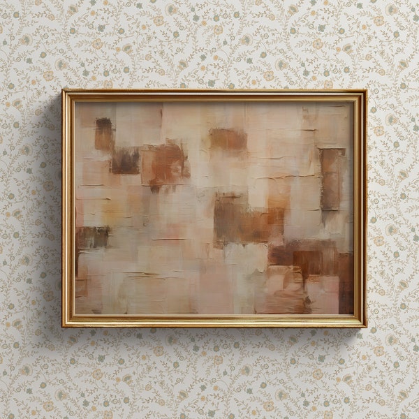 Abstract Oil Painting Gallery Wall Art | Mid Century Modern Large Wall Art | Downloadable Print Cottage Core Decor