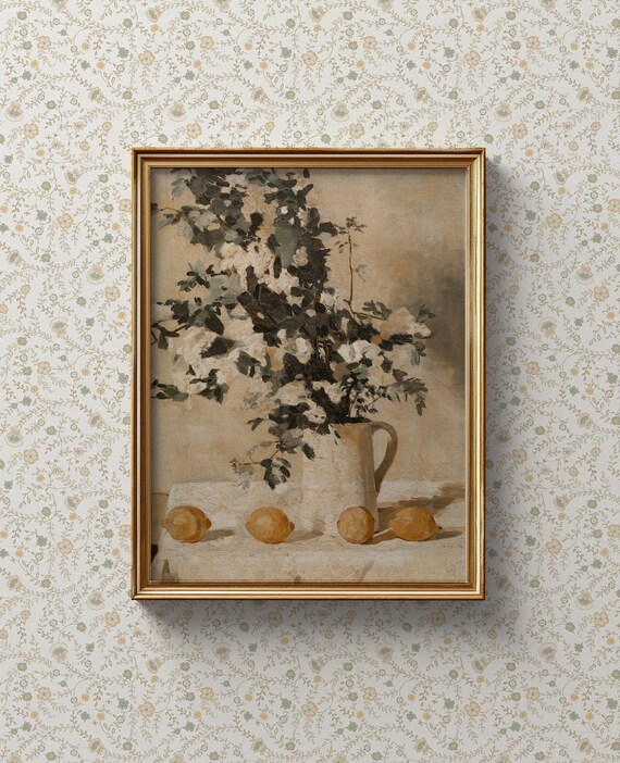 コテージコアデコレーション ボタニカルウォールアート | ヴィンテージ
