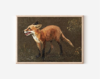 Vintage Painting of a Fox | Downloadable Prints | PRINTABLE Wall Art | Digital Artwork | Digital Downloads | Digital Print | Farmhouse Decor