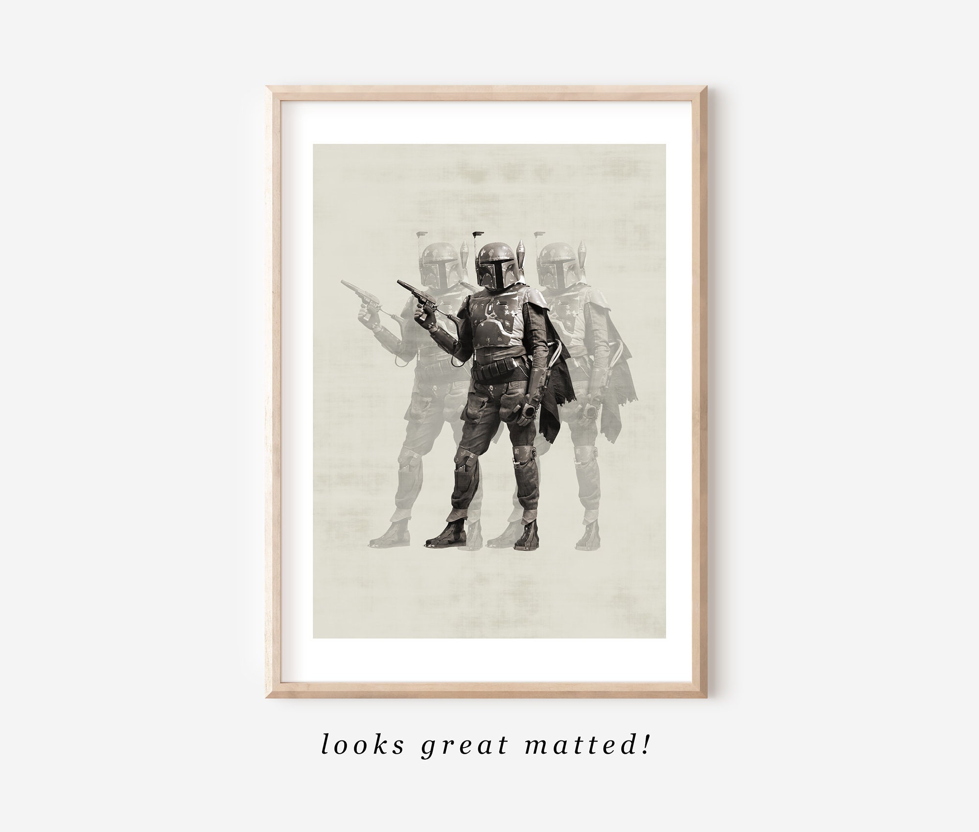 Boba Fett Star Wars Poster, Sci Fi Pop Art Printable, Modern Space