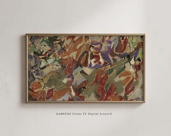 Vintage Abstract Oil Painting TV Art: Digital Download for Samsung Frame