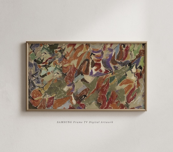 Vintage Abstract Oil Painting TV Art: Digital Download for Samsung Frame