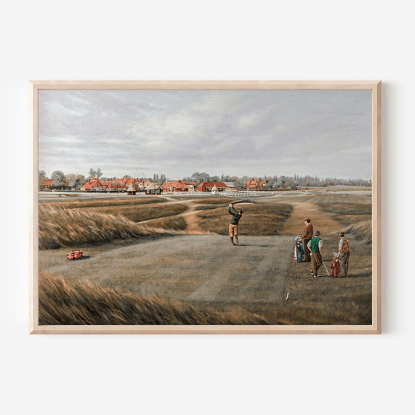 Golf Oil Painting | Golf Gifts Landscape Painting | Vintage Golf Art | Farmhouse Wall Decor | Downloadable Prints