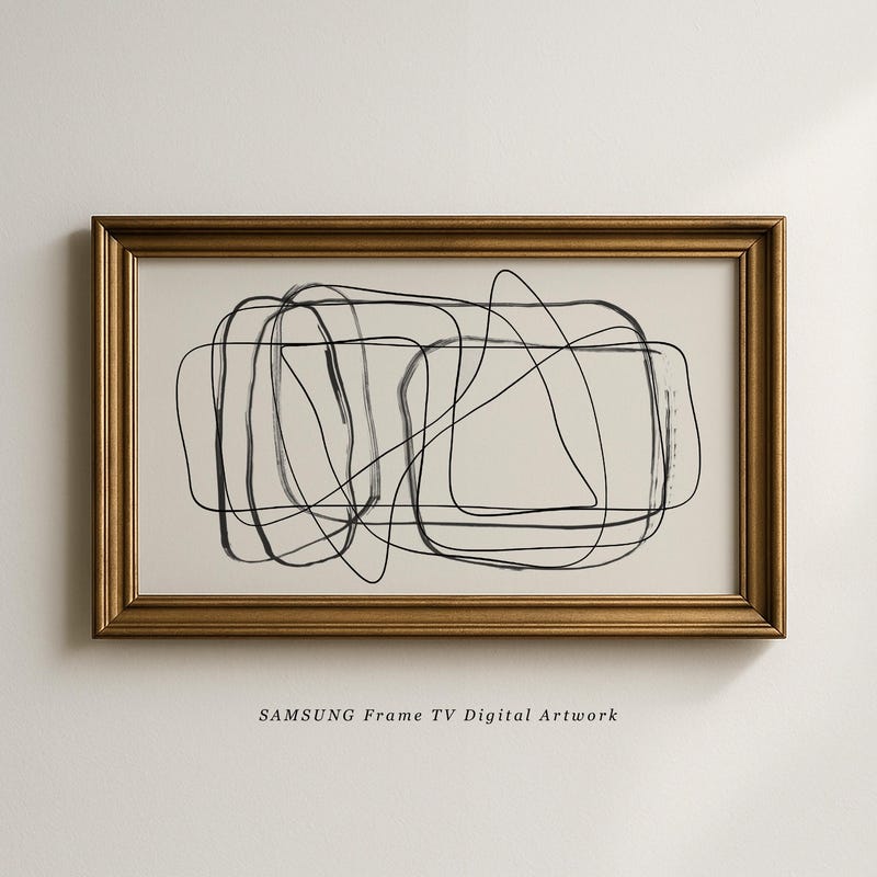 Black and White Line Wall Art Abstract Painting White And - Etsy