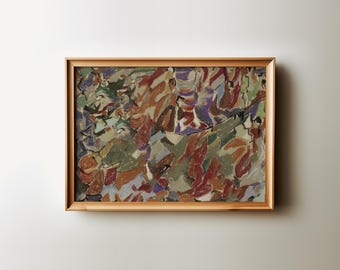 Mid Century Modern Abstract Wall Art Print, Neutral Muted Painting, Contemporary Printable Art, Downloadable Art