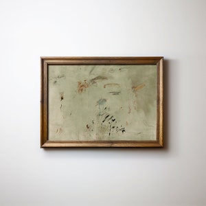 Sage Green Wall Art | Extra Large Wall Art Abstract Oil Painting | Cottagecore Decor Downloadable Print