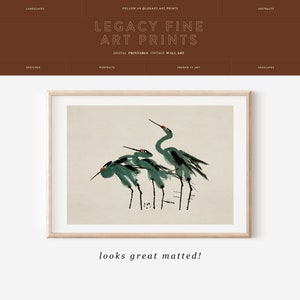 Blue Heron Vintage Print Coastal Wall Art Gallery Wall Art Beach House Decor Print on Demand Instant Downloads image 4