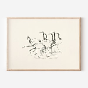 Vintage Cranes Print | Downloadable Prints | PRINTABLES | Downloadable Prints | PRINTABLE Wall Art | Digital Prints | Downloadable Art