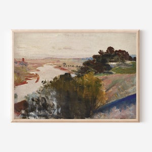 Trendy Wall Art Abstract Landscape Oil Painting Downloadable Art | Cottage Core Decor Large Wall Art