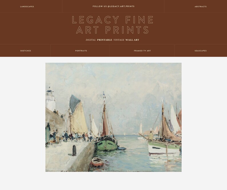 K&ouml;nnte beinhalten: Ein Vintage-Aquarellbild, das eine Hafenszene mit mehreren Segelbooten zeigt, die an einem Pier festgemacht sind. Die Boote sind in Wei&szlig;-, Gr&uuml;n- und Braunt&ouml;nen gemalt, das Wasser ist hellblau. Der Himmel ist hellblau mit ein paar Wolken. Das Bild ist in einem einfachen wei&szlig;en Rahmen gerahmt.