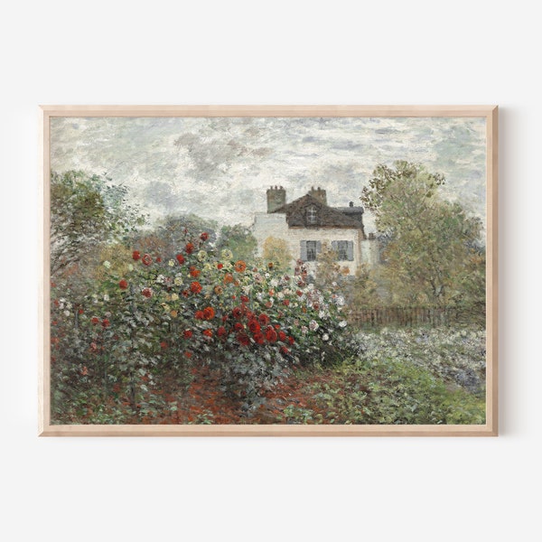 Vintage English Cottage Painting | Antique Meadow Artwork | Cottagecore Decor | Summer Vintage Print | Farmhouse Decor Wildflower Print