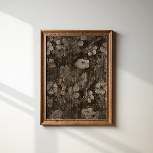 Neutral Floral Textile Wall Art | Botanical Abstract Print for Cottage Core Decor | Large Wall Art | Downloadable Art