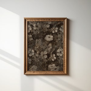 Neutral Floral Textile Wall Art | Botanical Abstract Downloadable Print | Cottage Core Large Decor