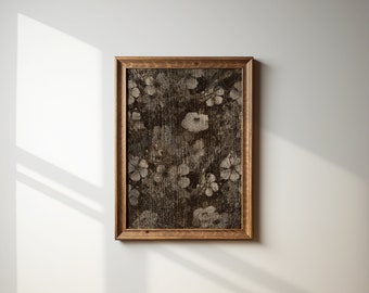 Neutral Floral Textile Wall Art | Botanical Abstract Downloadable Print | Cottage Core Large Decor