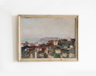 Vintage European Landscape Downloadable Art | Above Bed Decor | Large Wall Art | Instant Download | Aesthetic Cottage Core Home Decor