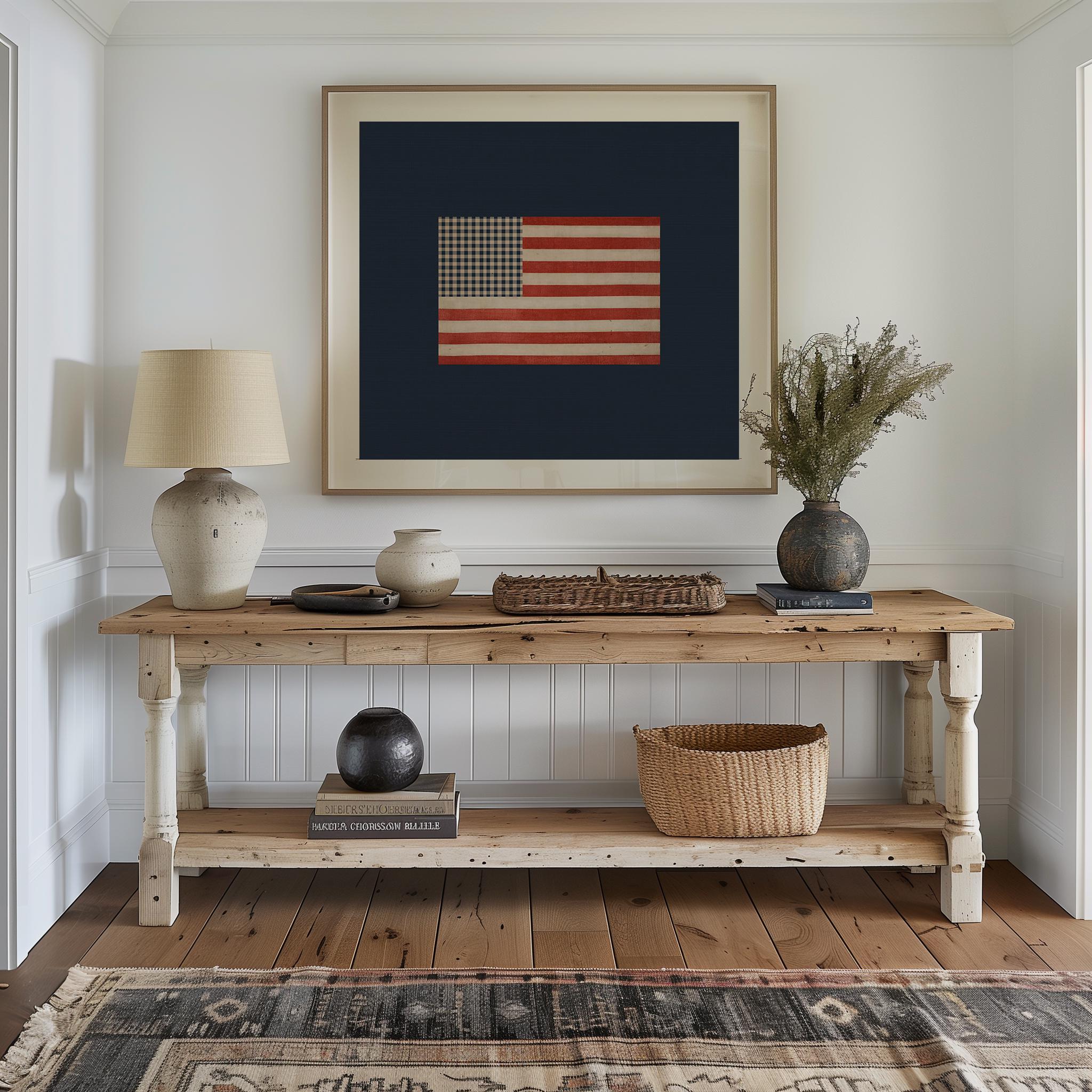 Patriotic USA Flag Wall Art | Rustic Americana Decor | Instant Download ...