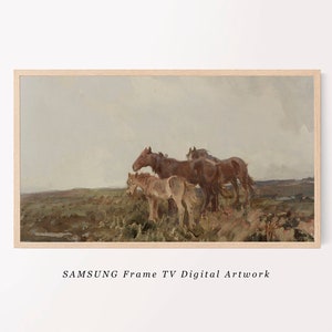 Samsung Frame TV Art | Vintage Equestrian Oil Painting | Horse Samsung Frame TV Art | Landscape Downloadable TV Art