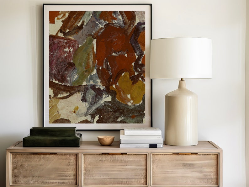 Vintage Abstract Botanical Wall Art Printable | Colorful Floral Oil Painting Instant Download image 2