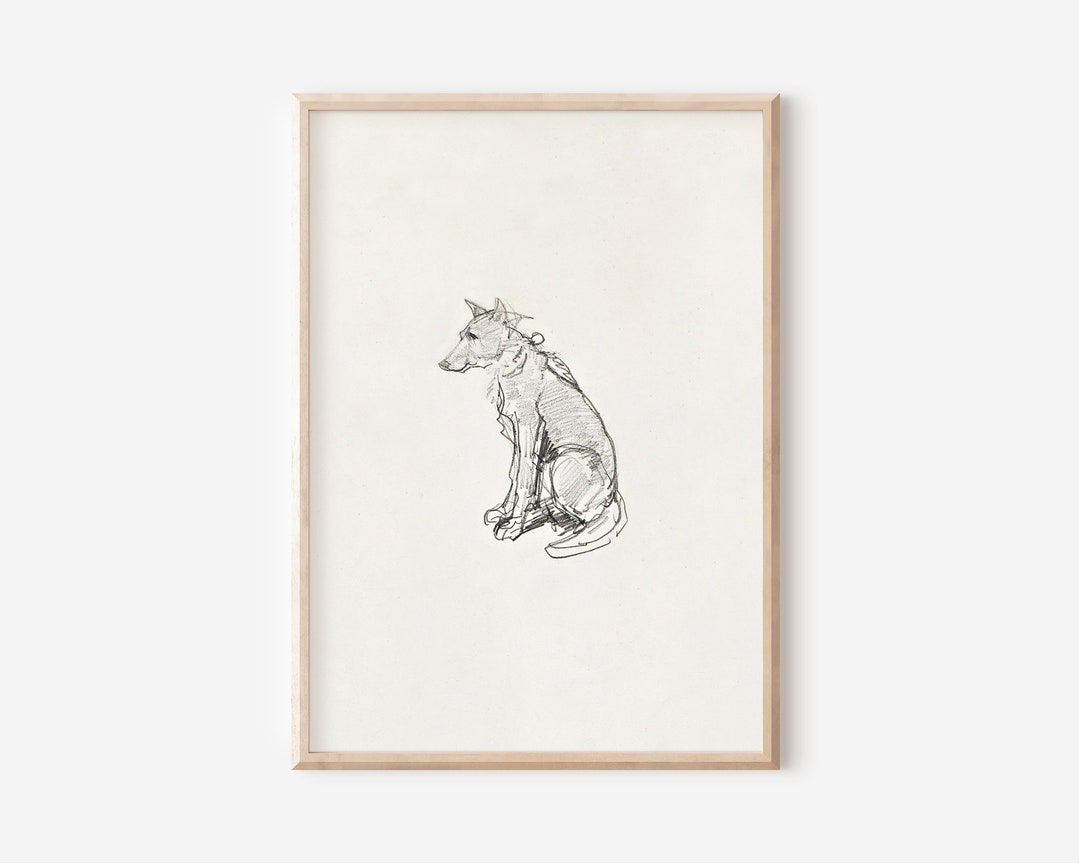 Vintage Dog Sketch Print Downloadable Prints PRINTABLE Wall Art Digital ...