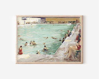 Vintage Cityscape Print | Downloadable Prints | PRINTABLE Wall Art | Digital Artwork | Digital Downloads | Summertime Print | Decor