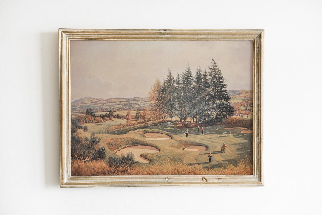 Vintage Golf Art Prints Golf Lovers Golfer Gift Antique Landscape Fall