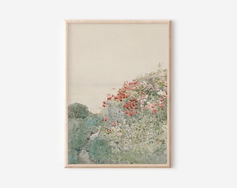 Landscape Painting Neutral Wall Art | Watercolor Paintings Vintage Botanical Prints | Gallery Wall Art Digital Download