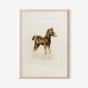 Vintage Horse Sketch | Instant Download Wall Art | Aesthetic Preppy Room Decor | Horse Lover&#39;s Gift | Equestrian Wall Art