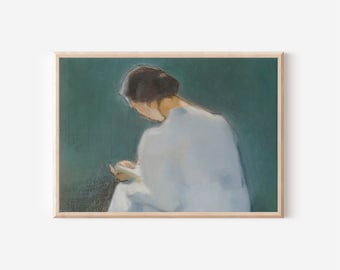 ヴィンテージ油絵の女性の肖像画：ニュートラルコテージコアデジタルアートのダウンロード