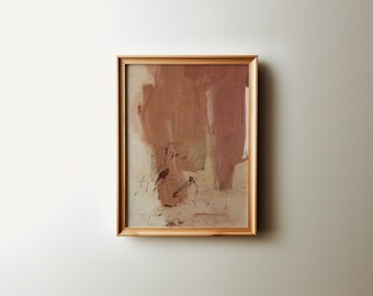 Mid-Century Modern Abstract Oil Painting | Vintage Printable Wall Art (Digital Download)