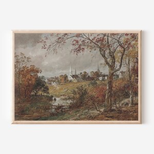 Country Scenery Wall Decor Vintage Landscape Oil Painting Warm Tones Neutral Wall Art Printable Digital Download image 7