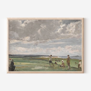 Golf Oil Painting Landscape Painting | Golf Course Print Golf Gifts Downloadable Print | Preppy Wall Art | Office Wall Decor
